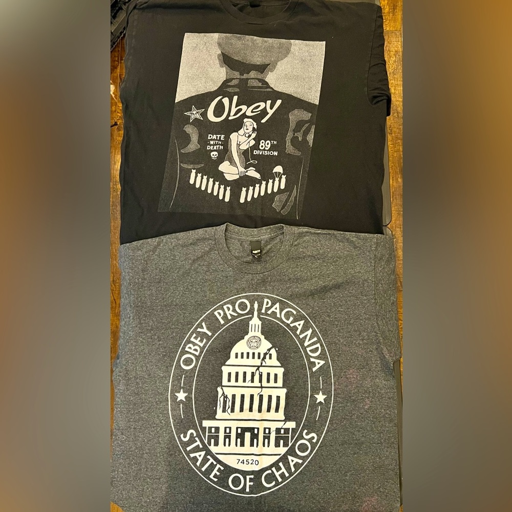 Two obey t-shirts XL
